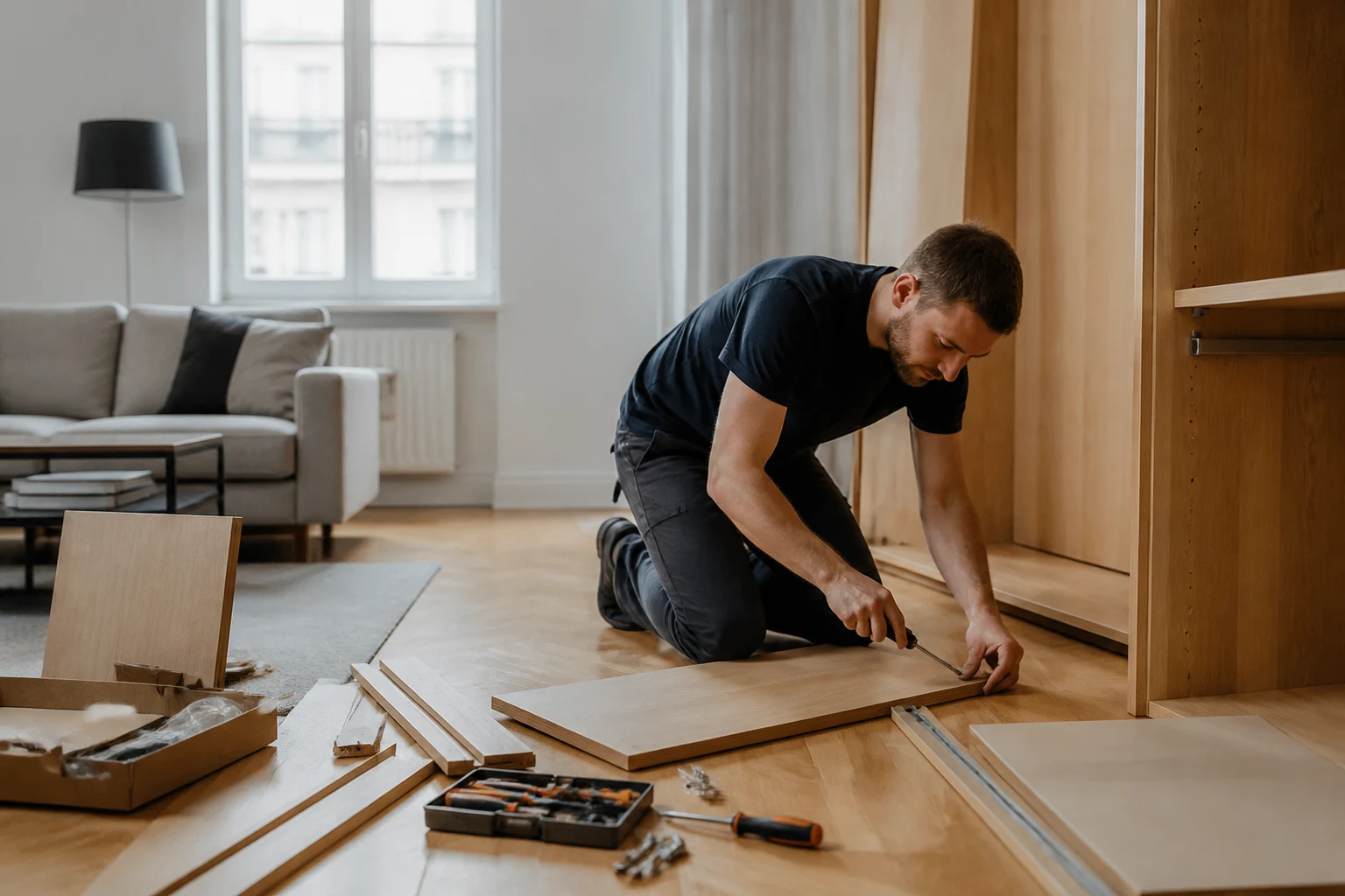 Handwerker Fischamend bei der Arbeit, Möbelmontage vor Ort